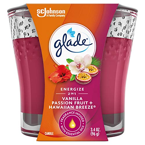 Product Cover Glade 2in1 Jar Candle Air Freshener, Hawaiian Breeze & Vanilla Passion Fruit, 3.4 oz