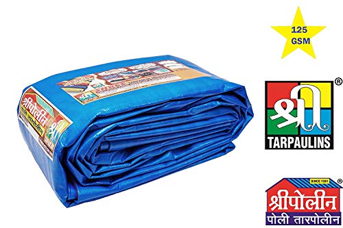 Product Cover SHREE TARPAULINS Pure Virgin UV Treated 125 GSM Water Proof Plastic Sheet (9x9 ft, Blue)