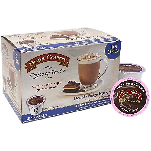 Product Cover Door County Coffee, Single Serve Cups for Keurig Brewers, Double Fudge Cocoa, 12 Count