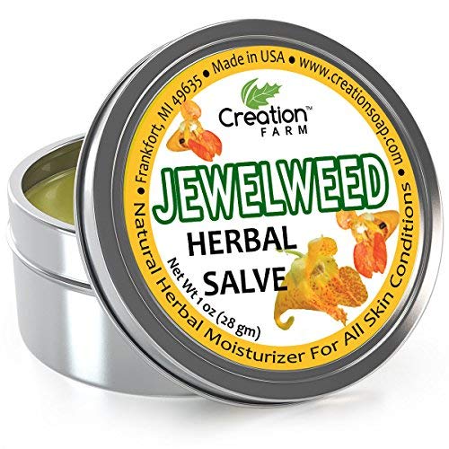 Product Cover Creation Farm Jewelweed Salve Big 4 oz Tin - Tea Tree Ointment for Skin Treatment of Fungus, Poison Ivy, Tattoo Aftercare, Great for things that Itch!
