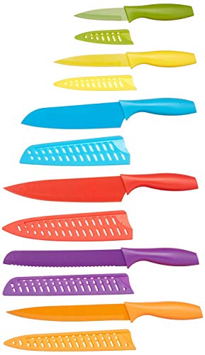 Product Cover AmazonBasics 12-Piece Colored Kitchen Knife Set