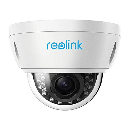 Product Cover Reolink PoE Camera 5MP Super HD 4X Optical Zoom Vandal-Proof IK10 Work with Google Assistant, Security IR Night Vision Motion Detection Waterproof for Outdoor RLC-422