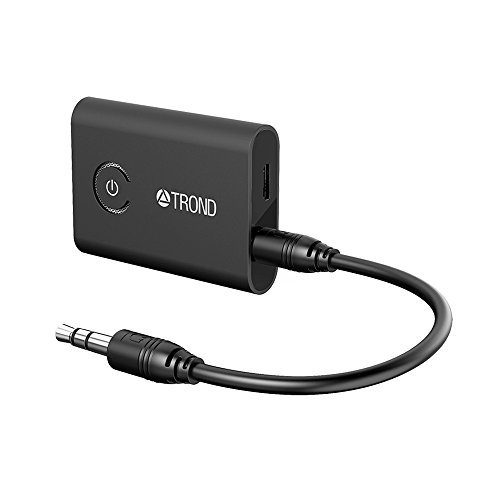 Product Cover TROND Bluetooth V5.0 Transmitter Receiver for TV PC iPod, 2-in-1 Wireless 3.5mm Adapter (AptX Low Latency, Pair with 2 Bluetooth Headphones Simultaneously), Black