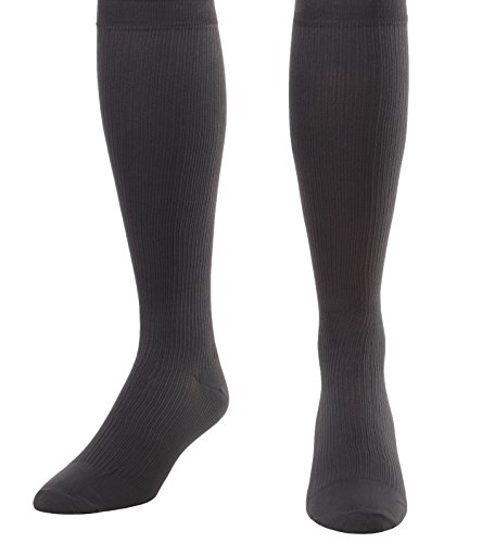 Product Cover Made in The USA - Medical Compression Socks for Men, Firm Graduated Support Socks 20-30mmHg - Closed Toe - 1 Pair - Absolute Support, SKU: A104GR3 (Grey, Large) - Helps with Poor Circulation, Edema