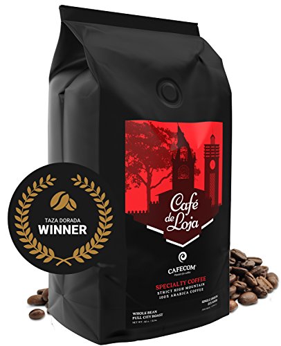 Product Cover Café de Loja AWARD-WINNING Specialty Coffee Beans Medium/Dark Roast (2 Lbs Bag) - 6398ft. High Altitude Single Origin Organic Coffee- Best Arabica Whole Bean Coffee For Espresso, Drip and more
