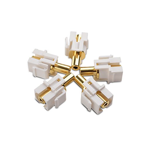 Product Cover Cable Matters 5-Pack Gold-Plated 3.5mm TRS Keystone Jack Inserts in White