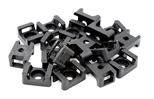 Product Cover iExcell 100 Pcs Black 9 mm Cable Tie Base Saddle Type Mount Wire Holder