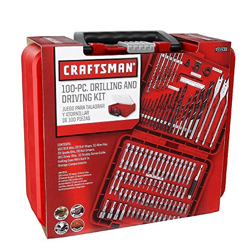 Product Cover Craftsman 100-pc Accessory Set Drill Bit Driver Screw Tools Kit Case 31639, New,