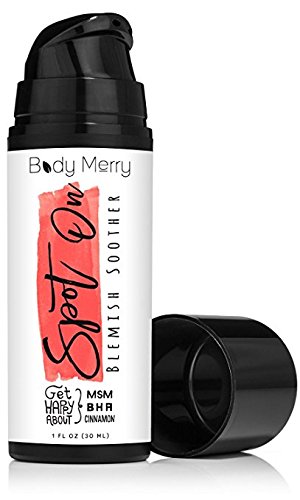 Product Cover Body Merry Blemish Soother Acne Treatment Face Cream w Natural Squalene + BHA + Zinc Oxide to Clear Blemishes, Prevent Breakouts & Correct Dark Spots