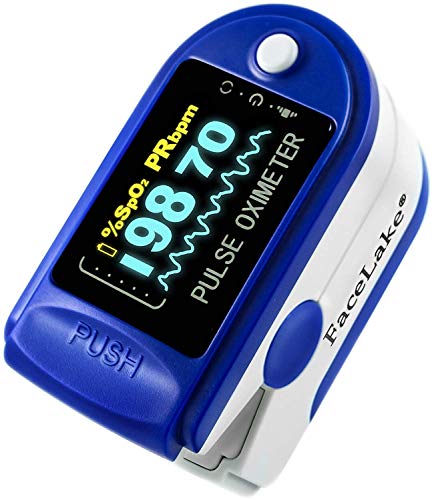 Product Cover FaceLake Blue Pulse Oximeter with Carrying Case, Lanyard & Batteries