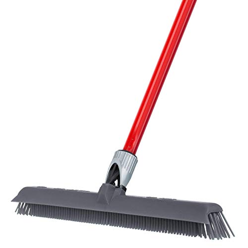 Product Cover RAVMAG Silicone- Rubber Broom Incredibly Tough & Durable Build- Adjustable Knuckle Joint- Integrated Squeegee- Comfortably Long Handle- Washable- Scratch Free Bristles- Perfect for Pet Hair!