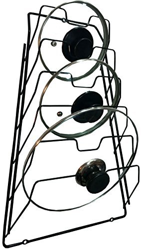 Product Cover Wall Pot Lid Rack Holder Organizer for Kitchen, Cabinet (Black)