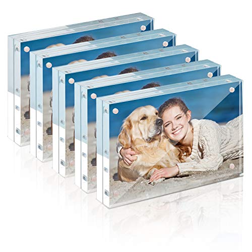 Product Cover TWING Premium Acrylic Photo Frame - 4x6 inches Magnet Photo Frame -12 + 12MM Thickness Clear Picture Frame (4x6 5 Pack)