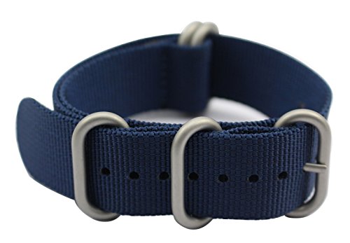 Product Cover ArtStyle Watch Band with 1.5mm Thickness Quality Nylon Strap and Heavy Duty Brushed Buckle (Blue, 20mm)