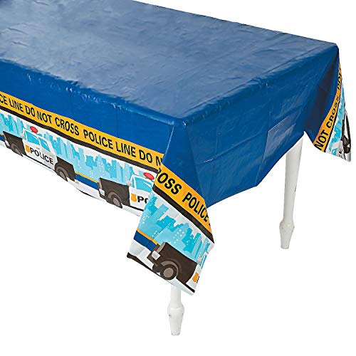 Product Cover Fun Express Police Party Tablecloth Plastic Table Cover - 54