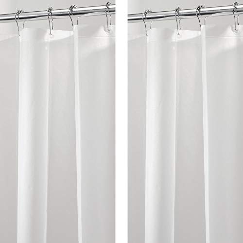Product Cover mDesign PEVA 3G Shower Curtain Liner (Pack of 2), Eco Friendly, Mold & Mildew Resistant, Odorless - No Chemical Smell, Long 72