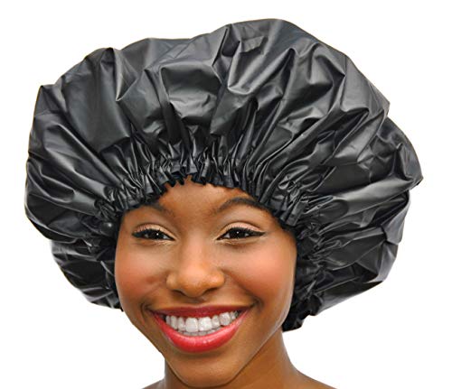 Product Cover XL Shower Cap - Adjustable & WaterProof By Simply Elegant: The Satin Dream Jumbo ShowerCap X-Large and Extra Cute - The Best in Long Hair Products & Protection (Patent Pending)