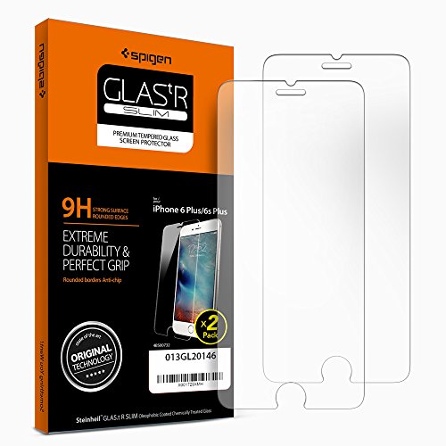 Product Cover Spigen iPhone 6S Plus 6 Plus Screen Protector Tempered Glass / 2 Pack/Case Friendly for iPhone 6s Plus/iPhone 6 Plus
