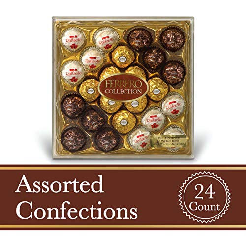 Product Cover Ferrero Rocher Fine Hazelnut Milk Chocolates, 24 Count, Assorted Coconut Candy and Chocolate Collection Gift Box, 9.1 oz