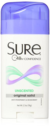 Product Cover Sure Original Solid Unscented, Anti-Perspirant Deodorant, 2.7 oz (Pack of 2)