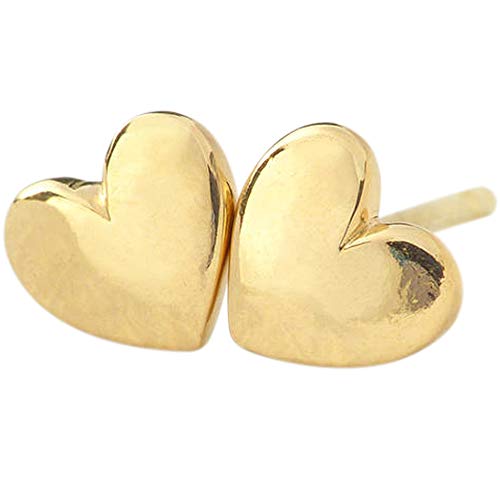 Product Cover Lifetime Jewelry Heart Stud Earrings 24k Gold Plated - Safe for Sensitive Ears - Women or Men - Free Lifetime Replacement Guarantee