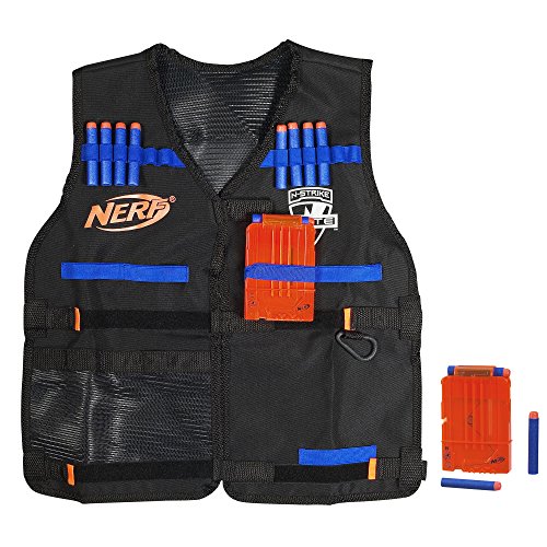 Product Cover Official Nerf Tactical Vest N-Strike Elite Series Includes 2 Six-Dart Clips and 12 Official Nerf Elite Darts For Kids, Teens, and Adults (Amazon Exclusive)