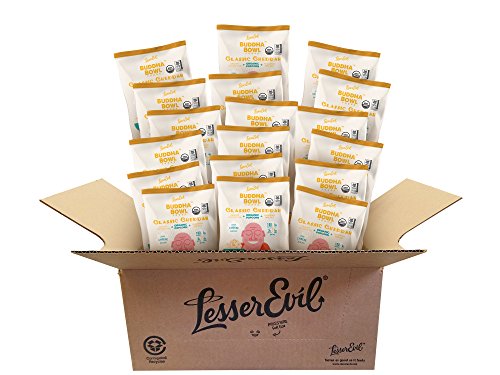 Product Cover LesserEvil Organic Popcorn, Classic Cheddah, .88 Ounce, 18 Count