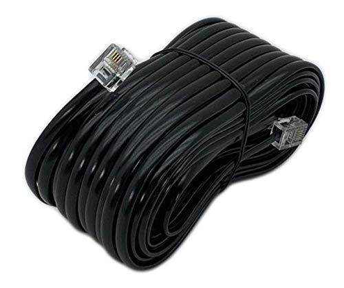 Product Cover iMBAPrice 50 Feet Long Telephone Extension Cord Phone Cable Line Wire - Black