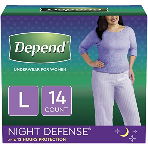 Product Cover Depend Night Defense Incontinence Overnight Underwear for Women, L, (Packaging May Vary)