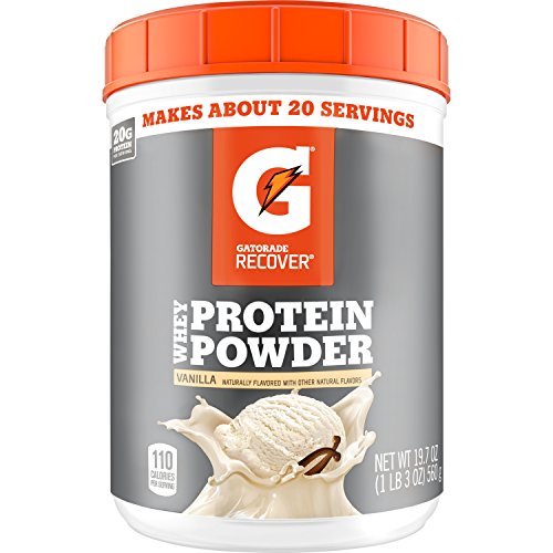 Product Cover Gatorade Whey Protein Powder, Vanilla, 19.7 Ounce (20 servings per canister, 20 grams of protein per serving)