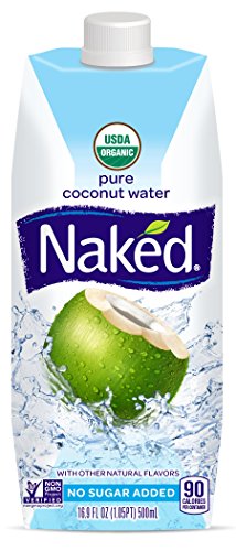 Product Cover Naked Juice 100% Organic Pure Coconut Water, USDA Organic Certified, NON GMO Project Verified, 16.9 Ounce, 12 Pack