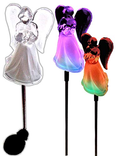 Product Cover Acrylic Solar Angel Lights with A Frosted Skirt Solar Garden Stake - Box of 2