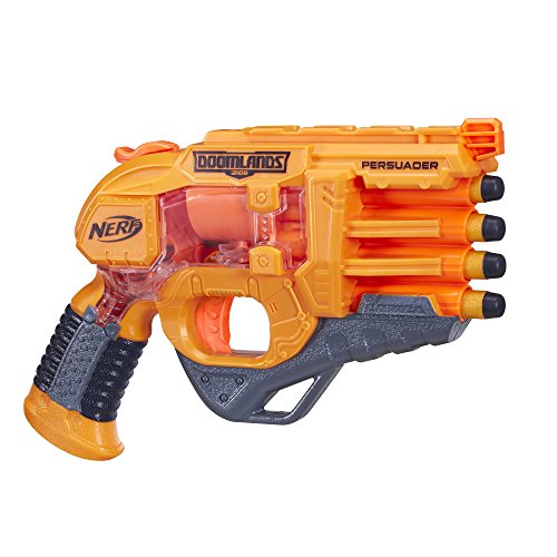 Product Cover Persuader Nerf Doomlands Toy Blaster with Hammer Action and 4 Official Nerf Doomlands Darts for Kids, Teens, and Adults