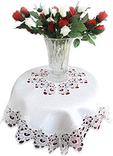 Product Cover Galleria di Giovanni Lace Tablecloth Table Topper White Flower 34
