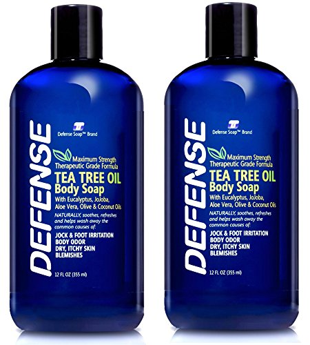 Product Cover Defense Soap Body Wash Shower Gel 12 Oz (Pack of 2) - Natural Tea Tree Oil