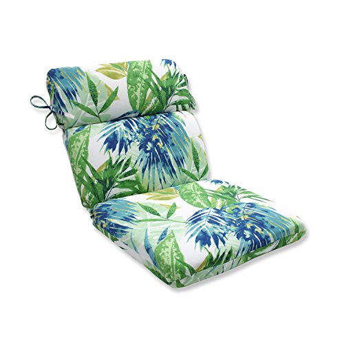 Product Cover Pillow Perfect Outdoor/Indoor Soleil Blue/Green Round Corner Chair Cushion, 40.5