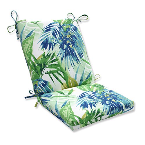 Product Cover Pillow Perfect Outdoor/Indoor Soleil Blue/Green Square Corner Chair Cushion, 36.5