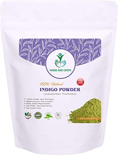 Product Cover Herbs And Crops 100% Pure Natural Organically Grown Indigo Powder- For HAIR (227g / (1/2 lb) / 8 ounces)