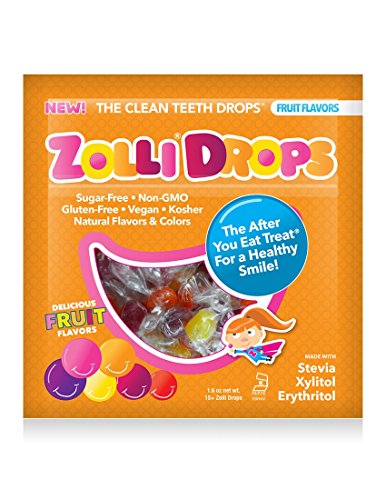 Product Cover Zollipops | Clean Teeth Zolli Drops - Anti Cavity, Sugar Free Candy with Xylitol for a Healthy Smile - Great for Kids, Diabetics and Keto Diet (15-Count, Natural Fruit)