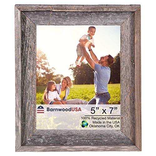 Product Cover BarnwoodUSA Rustic Farmhouse Signature Picture Frame - Our 5x7 Picture Frame can be Mounted Horizontally or Vertically and is Crafted from 100% Recycled and Reclaimed Wood | No Assembly Required