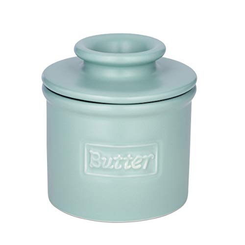 Product Cover Butter Bell - The Original Butter Bell Crock by L. Tremain, French Ceramic Butter Dish, Café Matte Collection, Aqua