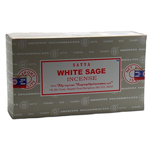 Product Cover Title: Satya Nag Champa White Sage Fragrance Incense Sticks-12packs x 15grams (1)