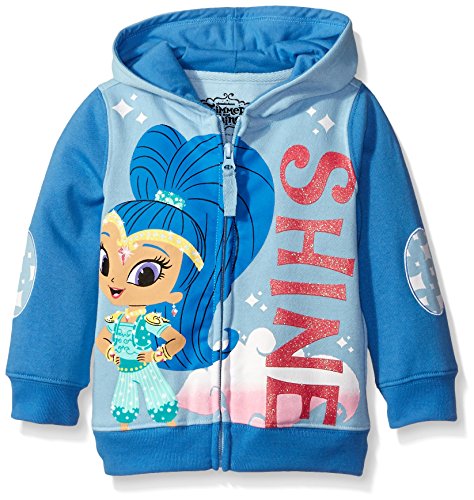 Product Cover Shimmer and Shine Little Girls' Toddler Character Hoodie, Aqua/Dark Turquoise, 4T