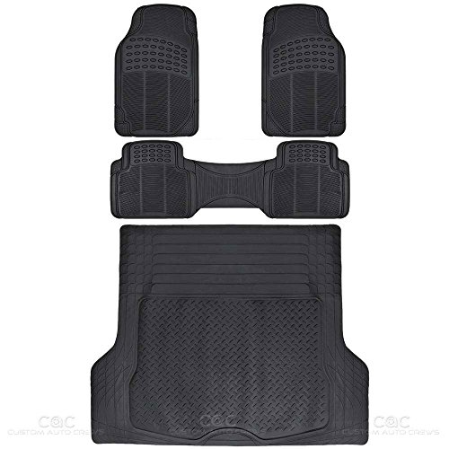 Product Cover BDK MT35 Proliner Weather Rubber Auto Floor Mats and Cargo Liner-Heavy Duty 4Pc Set Fit for Car SUV Van & Truck (Black)