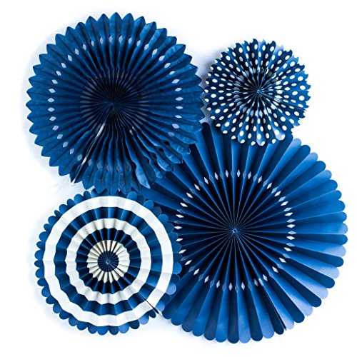 Product Cover My Mind's Eye Basics Party Fans, Navy Color, Set of 4