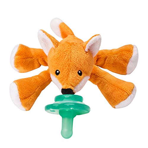 Product Cover Nookums Paci-Plushies Shakies - Pacifier Holder and Rattle (2 in 1)- Adapts to Name Brand Pacifiers, Suitable for All Ages, Plush Toy Includes Detachable Pacifier (Fox)