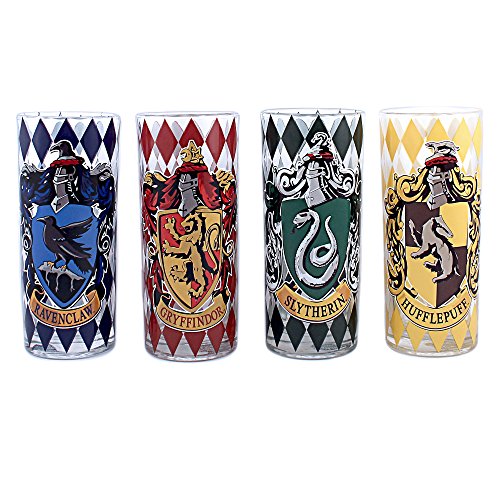 Product Cover Silver Buffalo HP031T1 Harry Potter Movie 1-8 House Crests Tumbler Set, 4-Pack