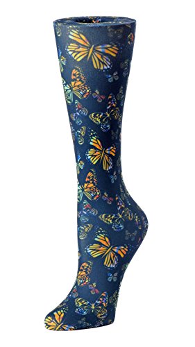 Product Cover Cutieful Women's Nylon 8-15 Mmhg Compression Sock Black Butterflies , Black Butterfly , Women's Shoe Sizes 5-11