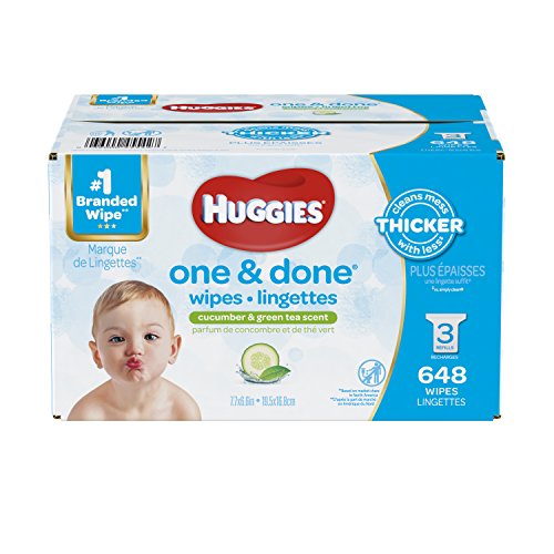 Product Cover HUGGIES One & Done Scented Baby Wipes, Hypoallergenic, 3 Refill Packs, 648 Count Total