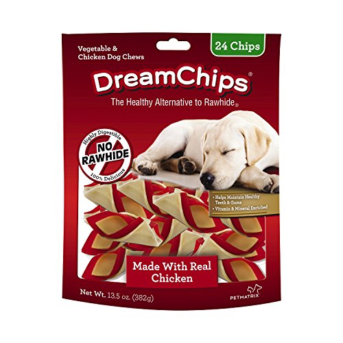 Product Cover DreamBone DBC-02398 DreamChips With Real Chicken 24 Count, Rawhide-Free Chews For Dogs
